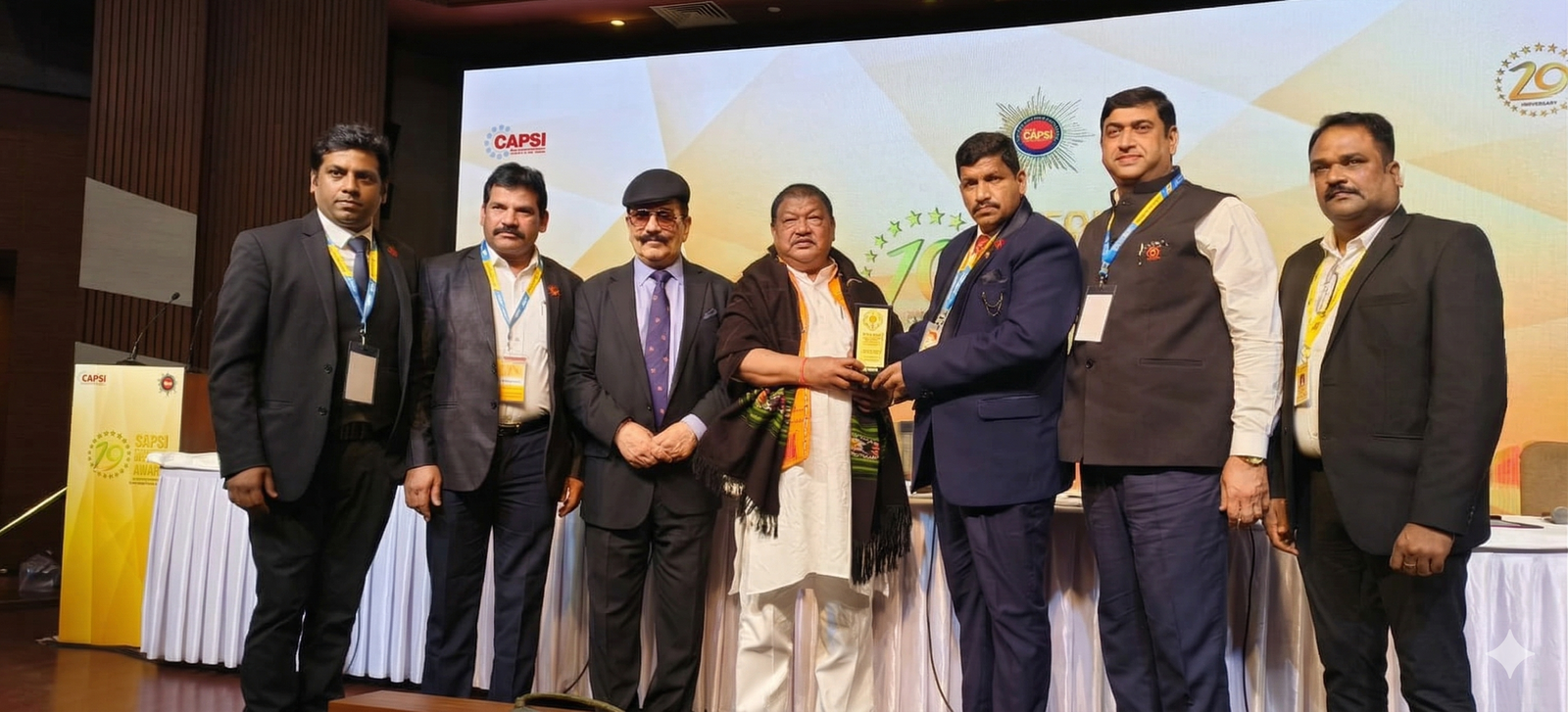 Award from Central Tribal Minister at CAPSI New Delhi, PHD Bhavan